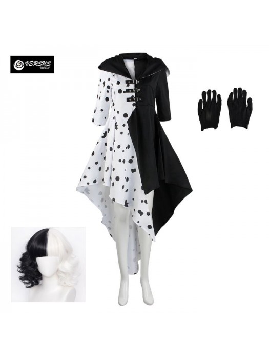 Strega Donna Crudele Vestito Carnevale Bianco Nero Cruel Woman Costume CRUD02